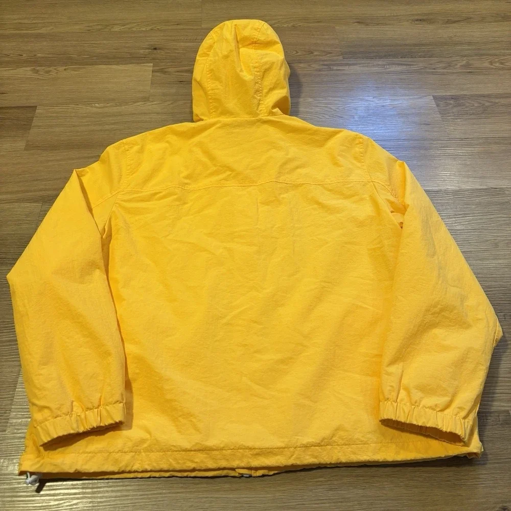 Levi's Hooded Rain Jacket Men's XL Yellow Windbreaker Jacket Full Zip Utility - Picture 2 of 15